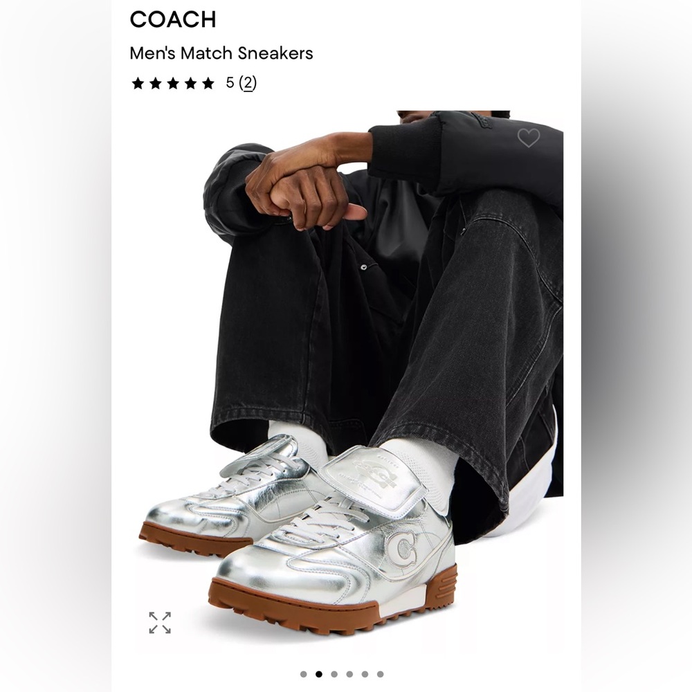 Coach Men Match Sneaker CCI45 New In silver US size 9-13 - Picture 3 of 11